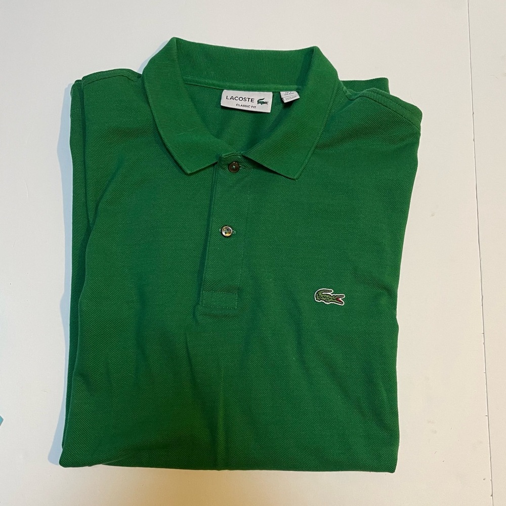 Lacoste Mens Classic Fit Pique Green Polo Shirt FR8 3XL   JD